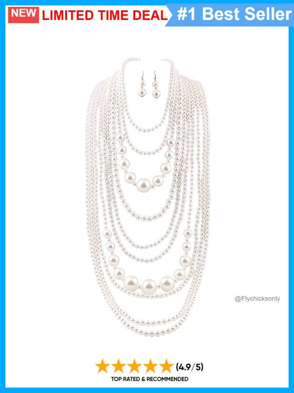 Faux Pearl Strand Necklace Handmade Braid Bib Collar 18-50 Inch